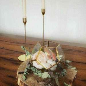 Geometrisches Terrarium / Vase für Tischdekoration zum Verleih für deine Hochzeit